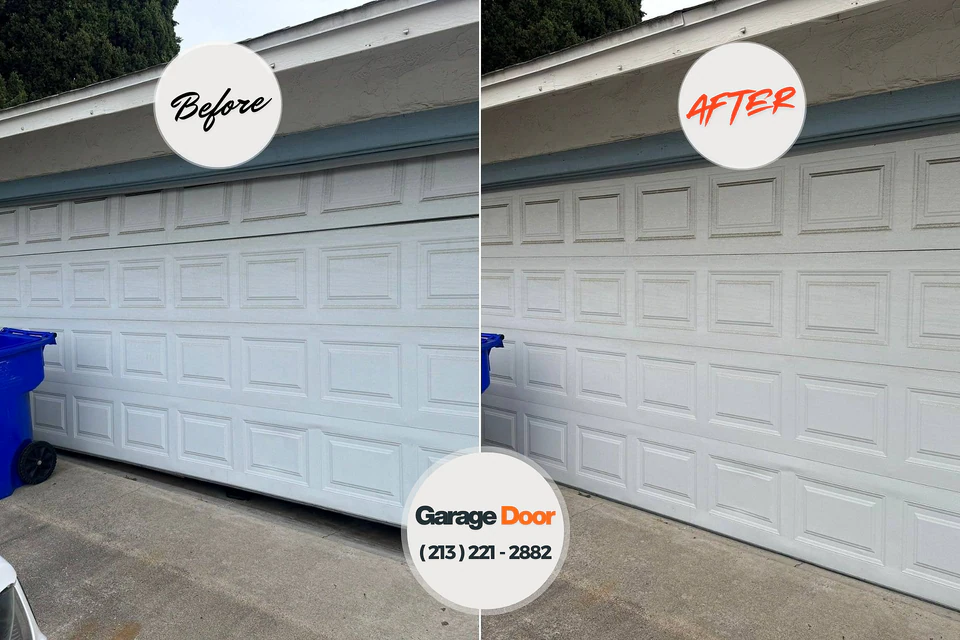Before and after: garage door repair Cave City, KY